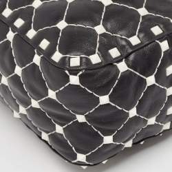 Pre Owned Valentino Black Quilted Leather Rockstud Spike Camera Crossbody Bag