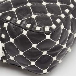Pre Owned Valentino Black Quilted Leather Rockstud Spike Camera Crossbody Bag
