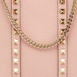 Pre Owned Valentino Light Pink Leather Rockstud Tote