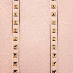 Pre Owned Valentino Light Pink Leather Rockstud Tote