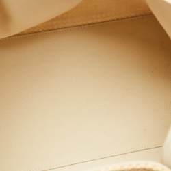 Pre Owned Valentino Tan/Natural Woven Raffia and Leather Medium Summer Tote