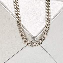 Pre Owned Valentino Silver Leather Zip Coin Purse