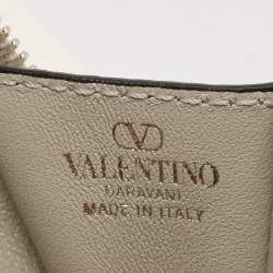 Pre Owned Valentino Silver Leather Zip Coin Purse