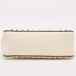 Pre Owned Valentino Light Ivory Leather Small Rockstud Crossbody Bag