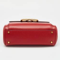 Valentino Red Leather Medium Rockstud Alcove Tote