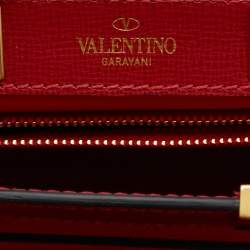 Valentino Red Leather Medium Rockstud Alcove Tote