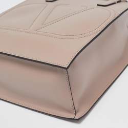 Pre Owned Valentino Dusty Pink Leather Small VLogo Walk Tote