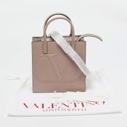 Pre Owned Valentino Dusty Pink Leather Small VLogo Walk Tote