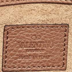 مملوكة مسبقًا Valentino Brown Leather Rockstud Wallet On Chain