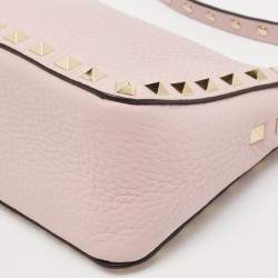 Pre Owned Valentino Lilac Leather Small Rockstud Top Handle Bag