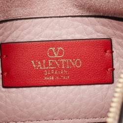 Pre Owned Valentino Lilac Leather Small Rockstud Top Handle Bag