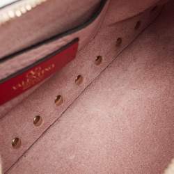 Pre Owned Valentino Lilac Leather Small Rockstud Top Handle Bag