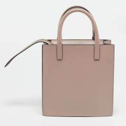 Pre Owned Valentino Beige Poudre Leather Small VLogo Walk Tote