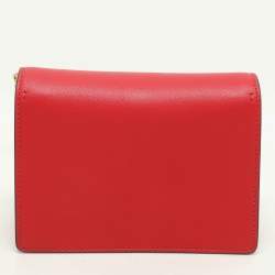 Valentino Red Leather VRing Chain Crossbody Bag