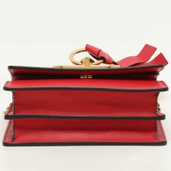 Valentino Red Leather VRing Chain Crossbody Bag