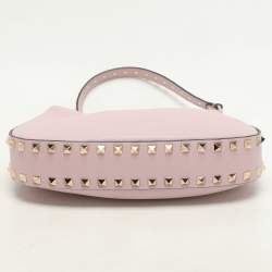 Valentino Pink Leather Rockstud Shoulder Bag
