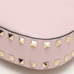 Valentino Pink Leather Rockstud Shoulder Bag