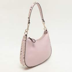 Valentino Pink Leather Rockstud Shoulder Bag