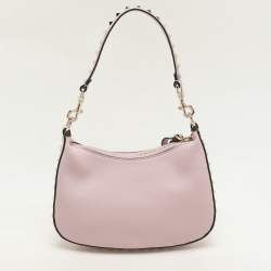 Valentino Pink Leather Rockstud Shoulder Bag
