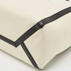 Valentino Off-White/Black Canvas Large VLTN Logo Tote