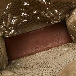 Valentino Beige Canvas and Raffia Medium Resort Flower Tote