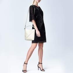 Valentino Off White Leather Small Rockstud Wipsy Bucket Bag