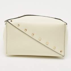 Valentino Off White Leather Small Rockstud Wipsy Bucket Bag
