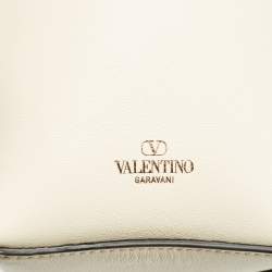 Valentino Off White Leather Small Rockstud Wipsy Bucket Bag