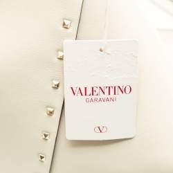 Valentino Off White Leather Small Rockstud Wipsy Bucket Bag