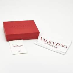 Pre Owned Valentino Black Leather VLogo Card Holder