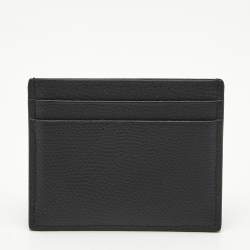 Pre Owned Valentino Black Leather VLogo Card Holder