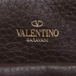 Pre Owned Valentino Brown Leather Medium One Stud Tote