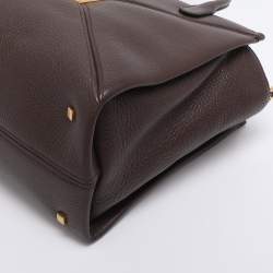 Pre Owned Valentino Brown Leather Medium One Stud Tote