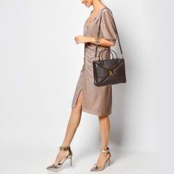 Pre Owned Valentino Brown Leather Medium One Stud Tote