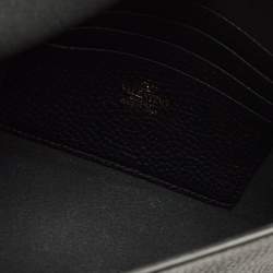 Pre Owned Valentino Black Leather Rockstud Wristlet Slim Pouch