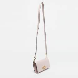 Pre Owned Valentino Pink Leather VLogo The Bold Edition Wallet on Strap