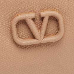 Pre Owned Valentino Beige Leather Mini VLogo Hobo