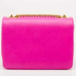 مملوكة مسبقًا حقيبة كتف فالنتينو سلسلة جلد وردي فوشيا بمسمار واحد