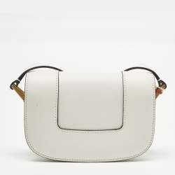 مملوكة مسبقًا Valentino Supervee Small White Leather Shoulder Bag