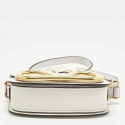 مملوكة مسبقًا Valentino Supervee Small White Leather Shoulder Bag