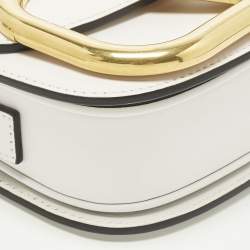مملوكة مسبقًا Valentino Supervee Small White Leather Shoulder Bag