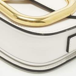 مملوكة مسبقًا Valentino Supervee Small White Leather Shoulder Bag
