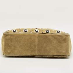 مملوكة مسبقًا حقيبة يد فالنتينو نلكوت قماش وزخرفة زينة الزيتون الأخضر والأمواس الجلدية