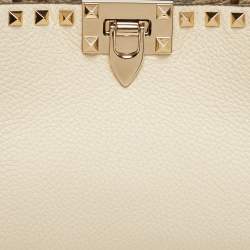 Pre Owned حقيبة هو بو جلد كريم روكستد فالنتينو