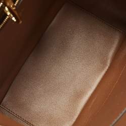 Pre Owned Valentino VLogo Brown Leather Bucket Bag