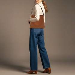 Pre Owned Valentino VLogo Brown Leather Bucket Bag