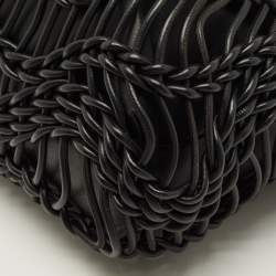 Pre Owned حقيبة يد فالنتينو ألكنوتس في لوجو منسوجة جلد أسود