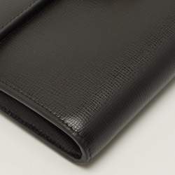 Pre Owned Valentino Rockstud Alcove Black Leather Wallet On Chain