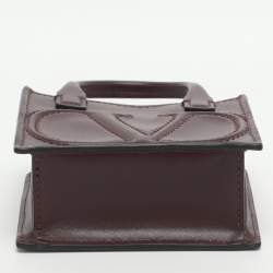 Pre Owned Valentino VLogo Mini Burgundy Leather Tote