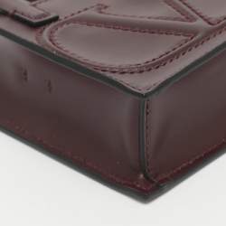 Pre Owned Valentino VLogo Mini Burgundy Leather Tote